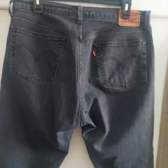 Levi's 501 Cropped raw hem Buttonfly jeans 31 Washed black Straight Leg 31x28 - Picture 10 of 14